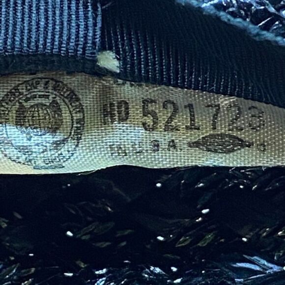 Vintage Union Made Blue Hat with Blue & Cream Bow - Picture 8 of 8